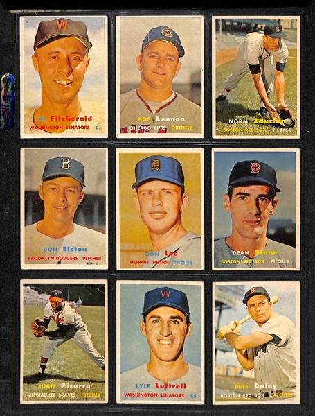 Lot Of 57 1957 Topps Baseball Cards w. Gil Hodges
